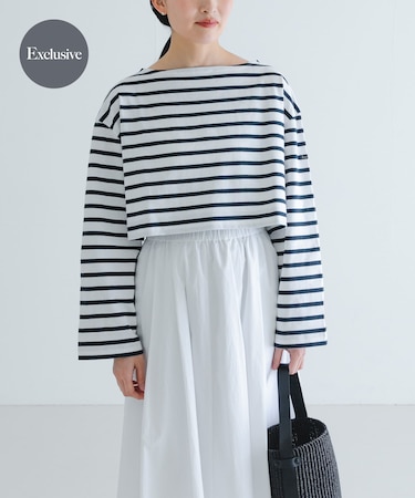 『別注』Le minor×UR　Border cropped T-shirts