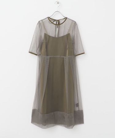 kaene シャンブレーキャミドッキングドレス(sh)