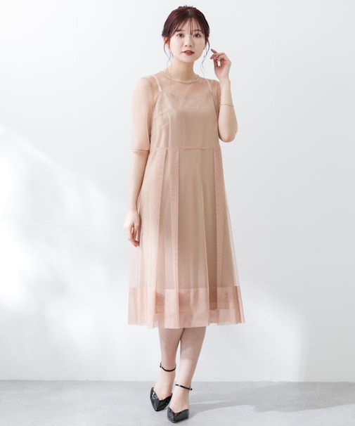 kaene シャンブレーキャミドッキングドレス(sh)