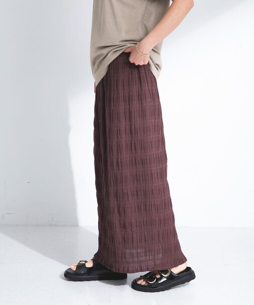 コットンシャーリングIラインスカート