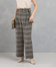 チェックベルトパンツ