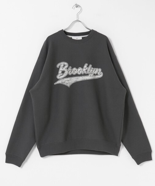 裏起毛プリントスウェットプルオーバー