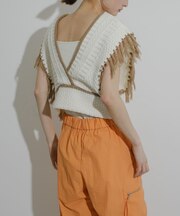 フリンジニットベスト