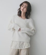 アシメネックニット