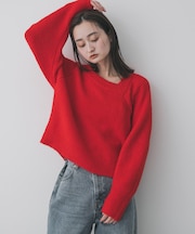 アシメネックニット