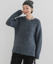 F by ROSSO　ミックス糸Vネックニット