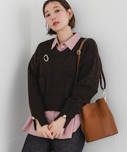 F by ROSSO　Vネック釦デザインニット