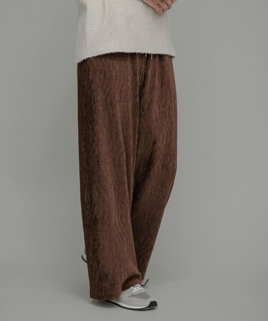 ベロアプリーツイージーカットパンツ