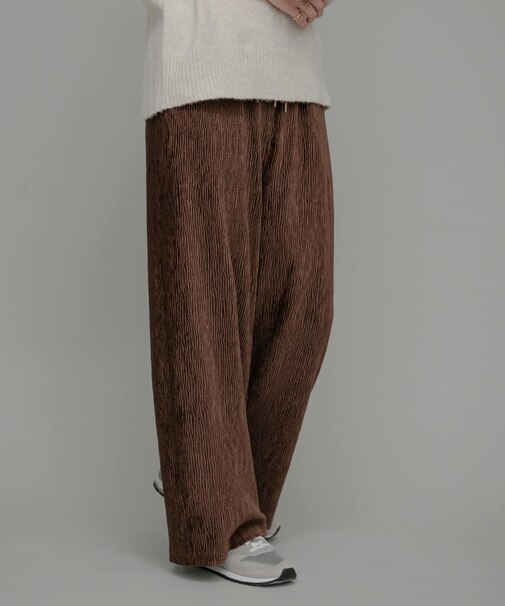 ベロアプリーツイージーカットパンツ