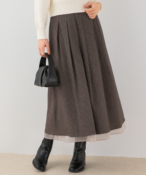 F by ROSSO　ツイードライクフレアスカート