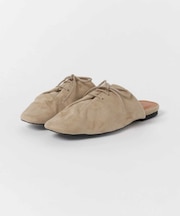 スエード調レースアップスリッパ