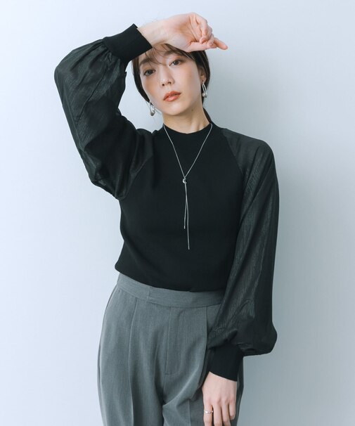 シアーボリュームスリーブセーター