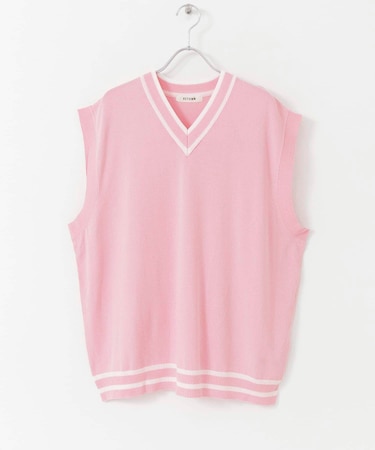 配色カラーサマーニットベスト