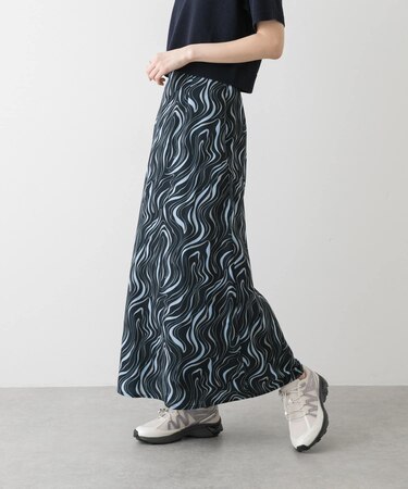 マーブルパターンナロースカート