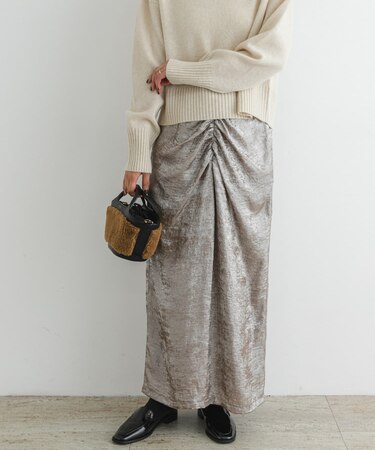 F by ROSSO　シャイニーフロントギャザータイトスカート