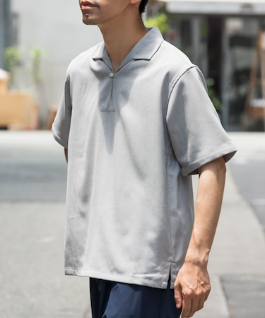 『WEB限定』『セットアップ対応』パナマ風スキッパーシャツ