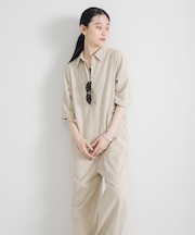 『2サイズ展開』リネンブレンドジャンプスーツ