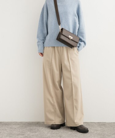 ヘリンボーンピンタックイージーパンツ