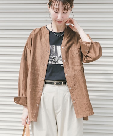 ドットボタンシアーシャツ