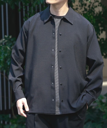 2way ストレッチロングスリーブスナップシャツ