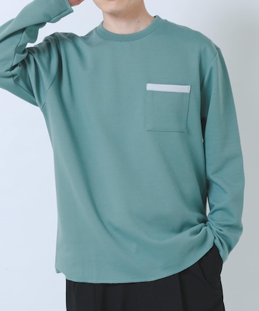 裏ストライプダンボールカットソー