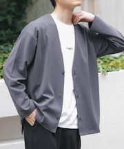 UVカット梨地カーディガン+刺繍Tシャツセット(楽着シリーズ)