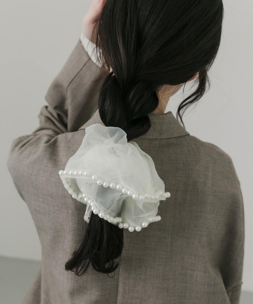 パールシフォンボリュームシュシュ