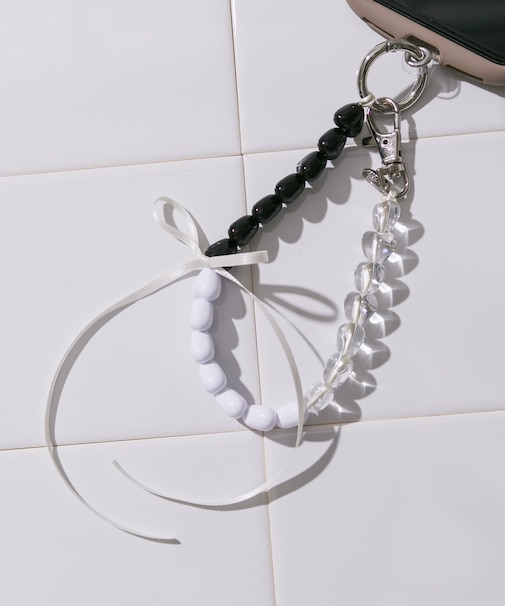 カラフルミニハートリボンキーチェーン