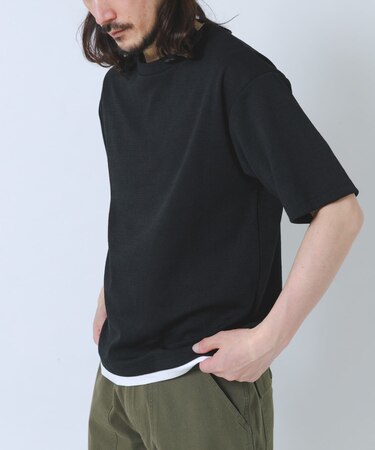 接触冷感 フェイクレイヤードドビーTシャツ