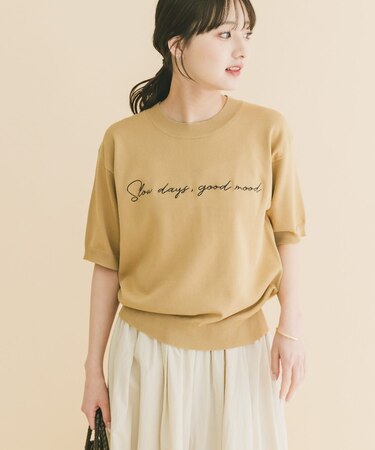 半袖ロゴニット