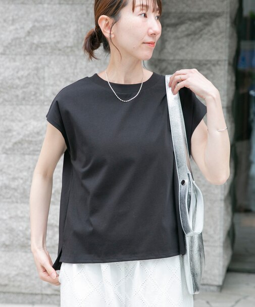 『接触冷感』『UVカット』クルーネックノースリTシャツ