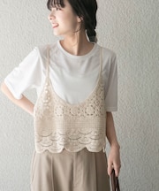 ニットビスチェTシャツセット