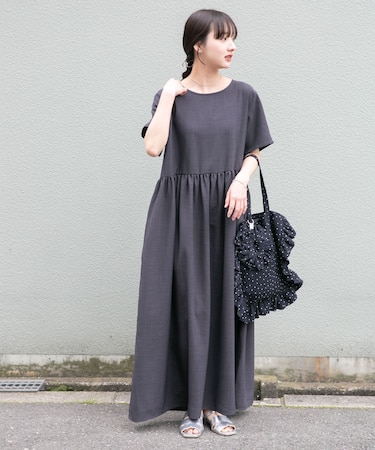 『イージーケア／接触冷感／UVカット』SMOOTH LINEN TOUCH ワンピース