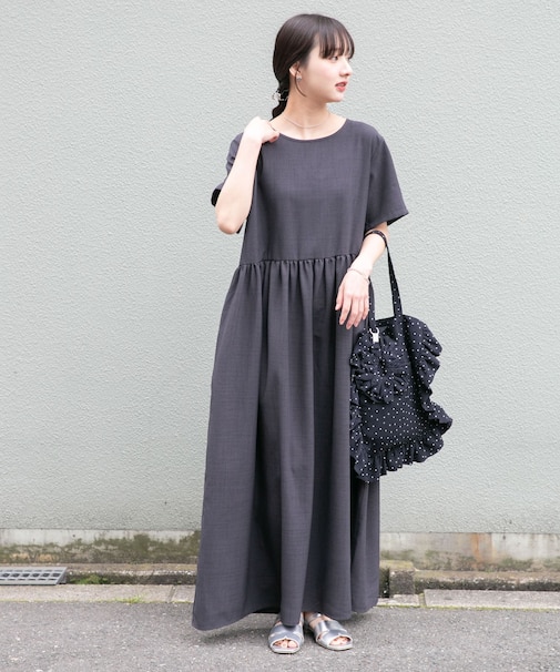 『イージーケア／接触冷感／UVカット』SMOOTH LINEN TOUCH ワンピース