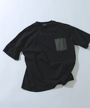 チェストポケットキリカエクルーネックTシャツ