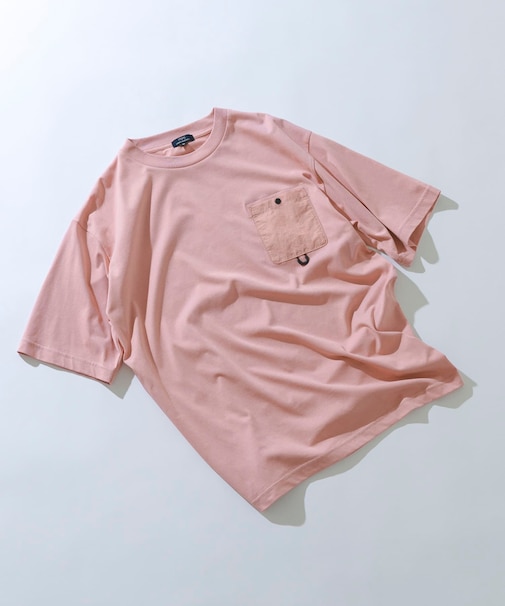チェストポケットキリカエクルーネックTシャツ