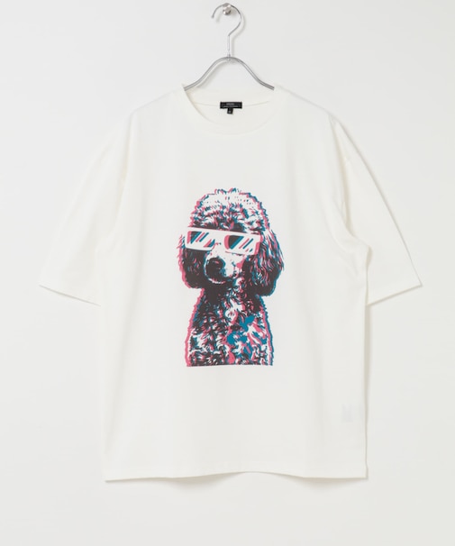 『接触冷感／吸水速乾／UVカット』DOG IN SHADES プリントTシャツ