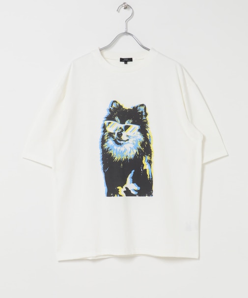 『接触冷感／吸水速乾／UVカット』DOG IN SHADES プリントTシャツ