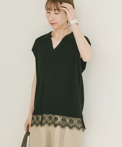 Mame Kurogouchi Lace Knitted Top｜トゥモロ－ランドのアウトレット