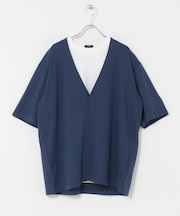 『接触冷感』ランダムピッチ5sカーディガン+冷感Tシャツ セット
