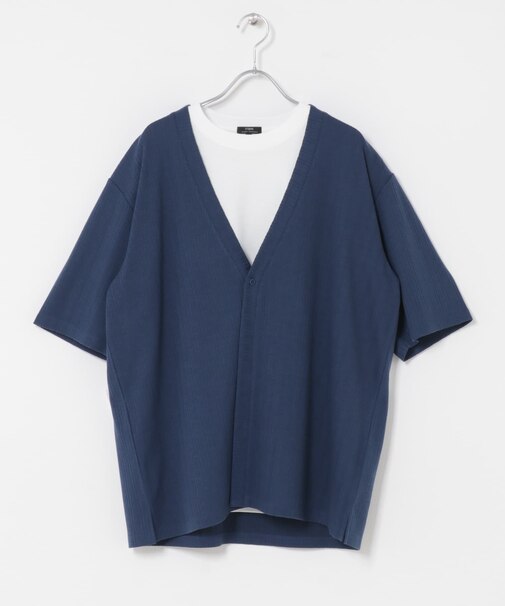 『接触冷感』ランダムピッチ5sカーディガン+冷感Tシャツ セット
