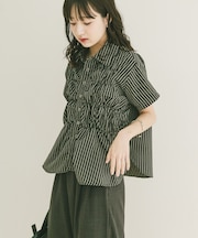 シャーリングストライプシャツ
