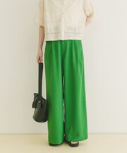『イージーケア／接触冷感／UVカット』SMOOTH LINEN TOUCH ワイドパンツ