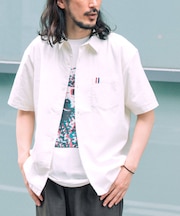 『吸水速乾』フレンチリネン×COOLMAX ハンソデシャツ