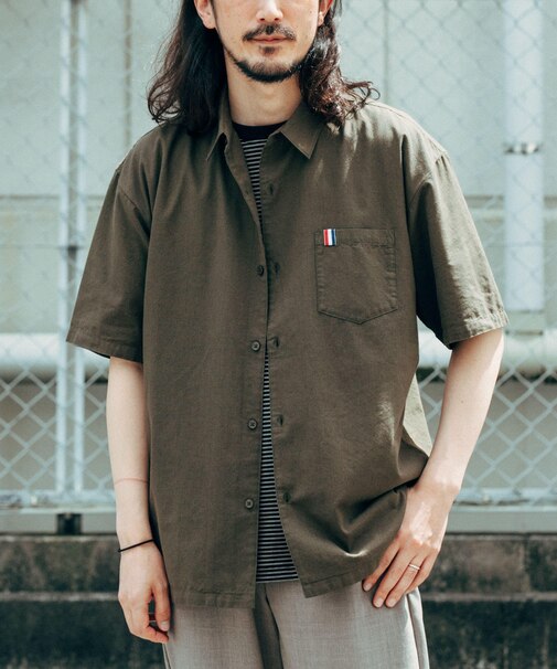 『吸水速乾』フレンチリネン×COOLMAX ハンソデシャツ