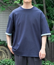 『接触冷感／吸水速乾／UVカット』多機能 Wフェイス クルーネック Tシャツ