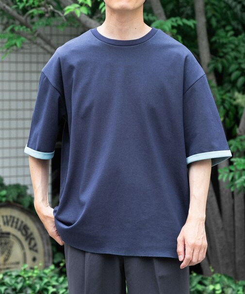 『接触冷感/吸水速乾/UVカット』多機能 Wフェイス クルーネック Tシャツ