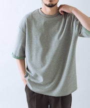 『接触冷感／吸水速乾／UVカット』多機能 Wフェイス クルーネック Tシャツ