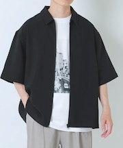 2WAYストレッチ半袖ジップアップシャツ