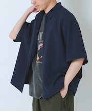 2WAYストレッチ半袖ジップアップシャツ